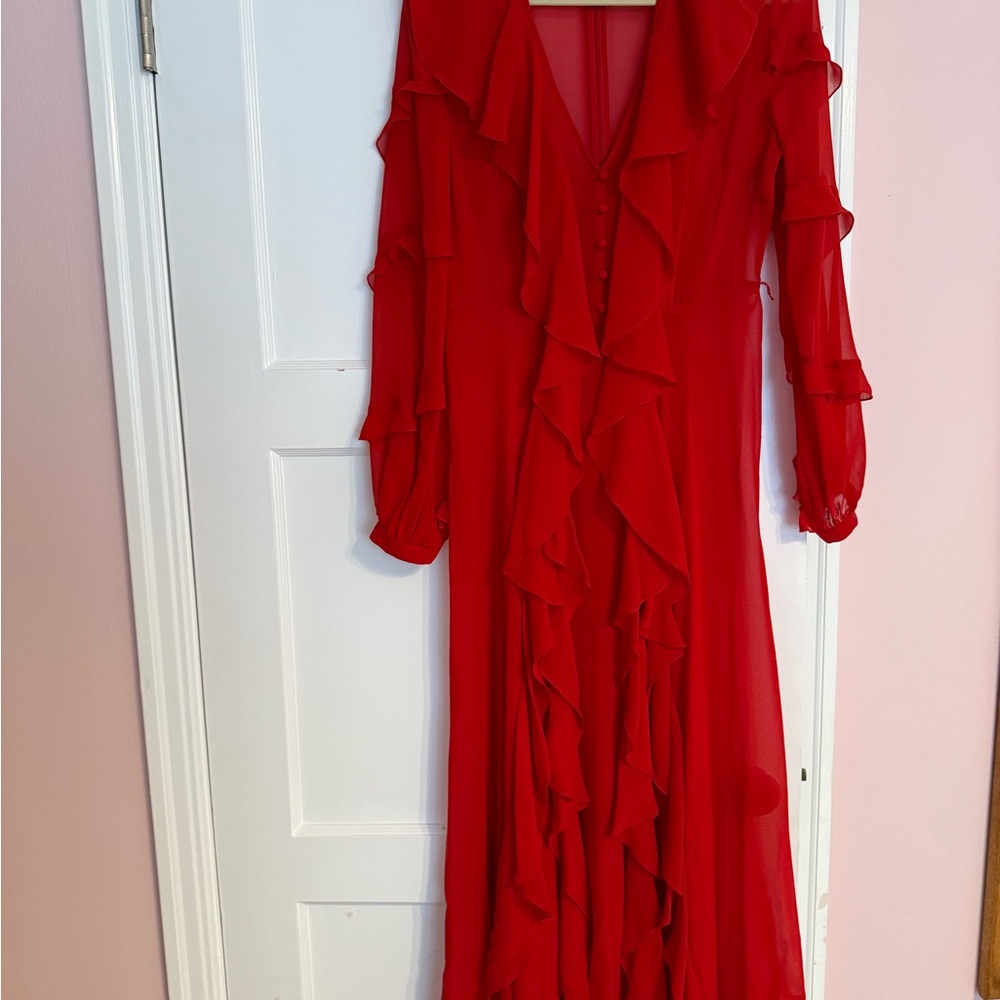 Nicholas K Vibrant Red Maxi Dress